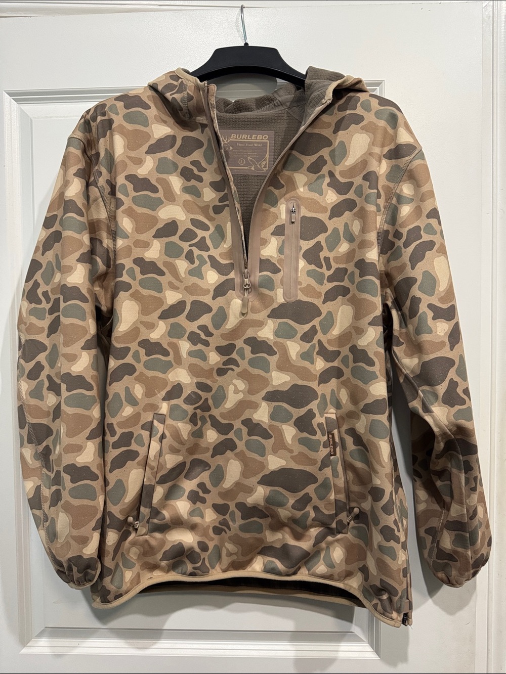 BURLEBO Gray Waffle-Texture Fleece-Lined Hoodie